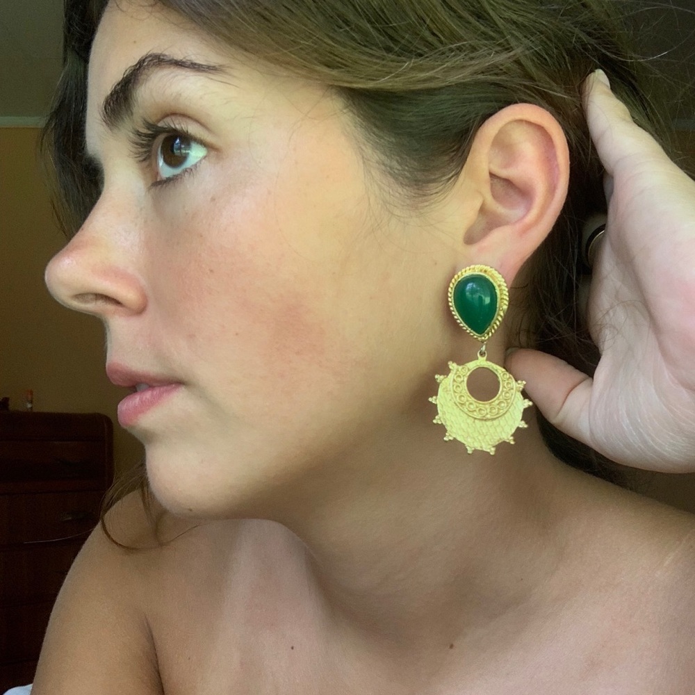 ⚡️MARVELOUS GREEN AND GOLD EARRINGS⚡️